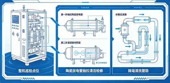 中型臭氧發生器日常維護操作工序